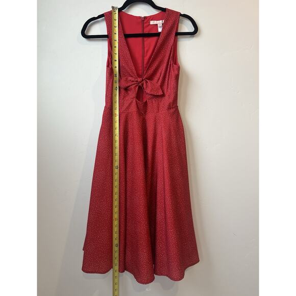 Hutch Reese Dress Red Polka Dot Size XS A-Line Swingy Flowy Cutout Bow Cute - Picture 7 of 7